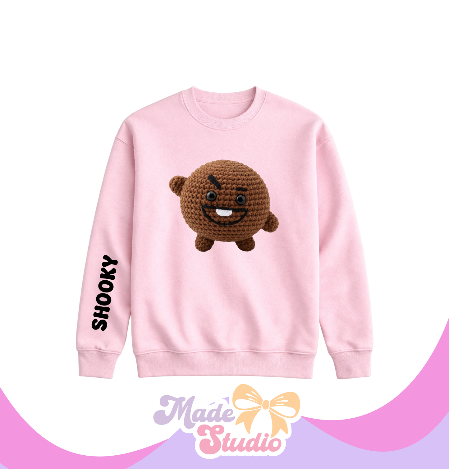 🧶Shooky BT21 Crochet Style Crewneck Sweatshirt