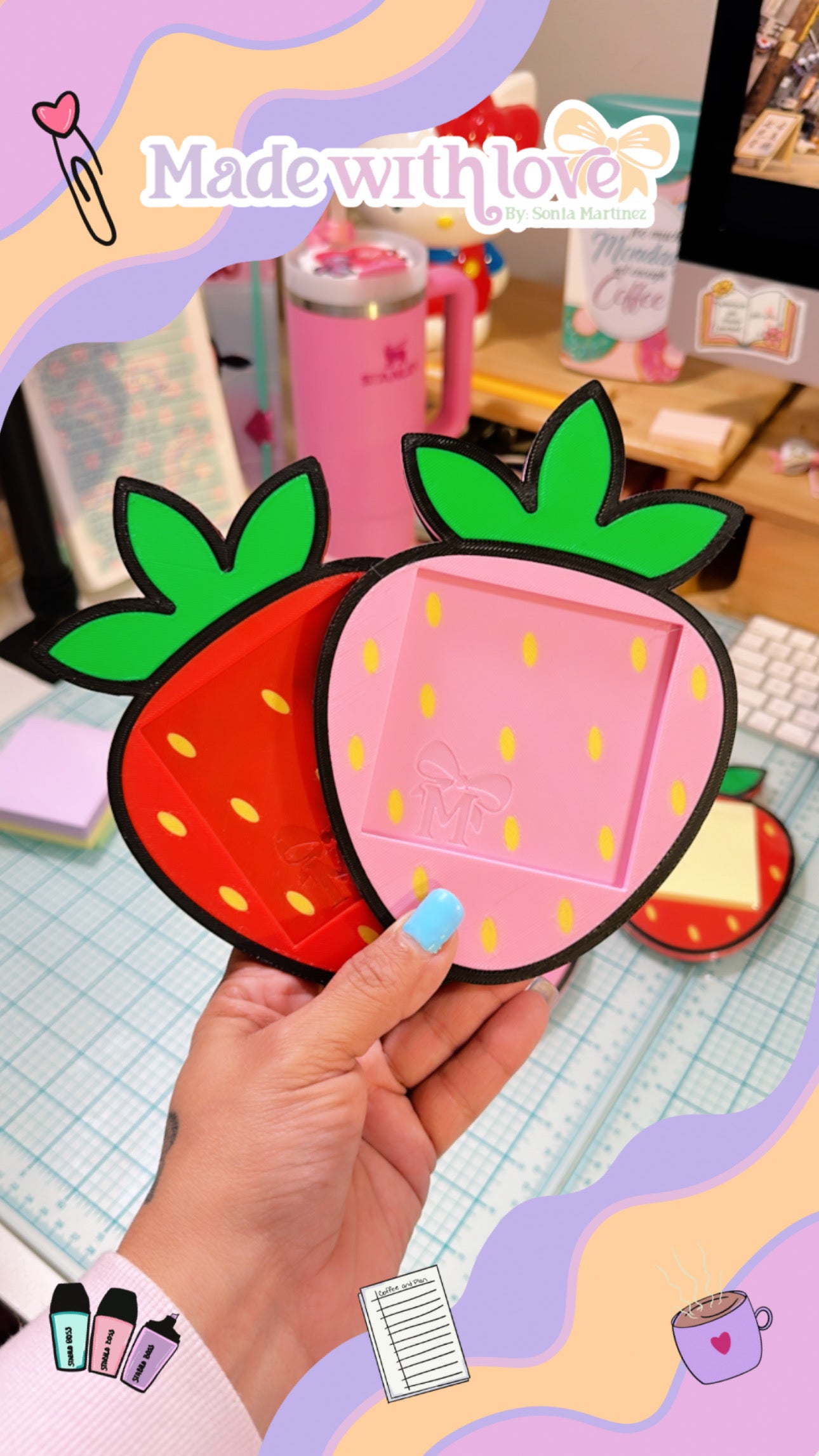 Strawberry Post-It Holder