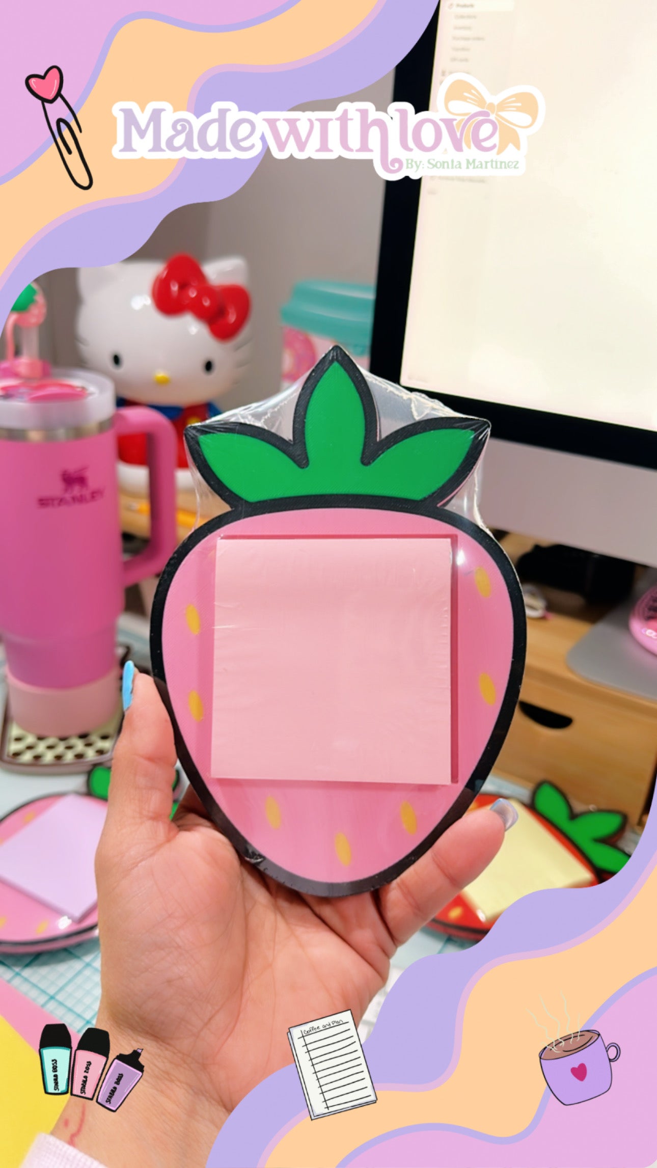 Strawberry Post-It Holder