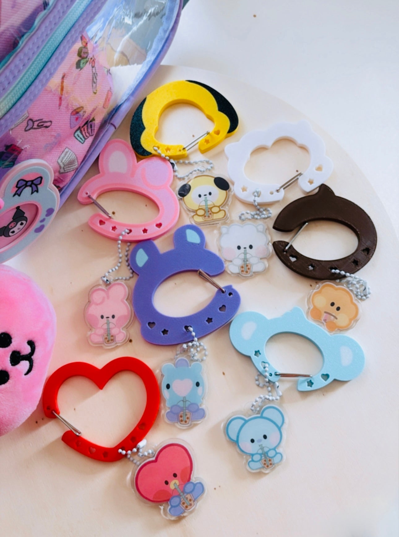 BT21 3D Carabiner Keychain with Acrylic Charms