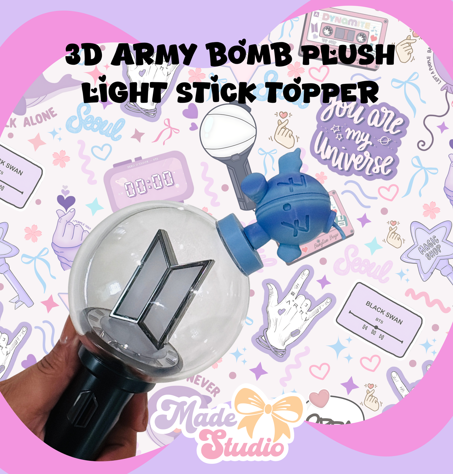 3D ARMY BOMB PLUSH LIGHT STICK TOPPER