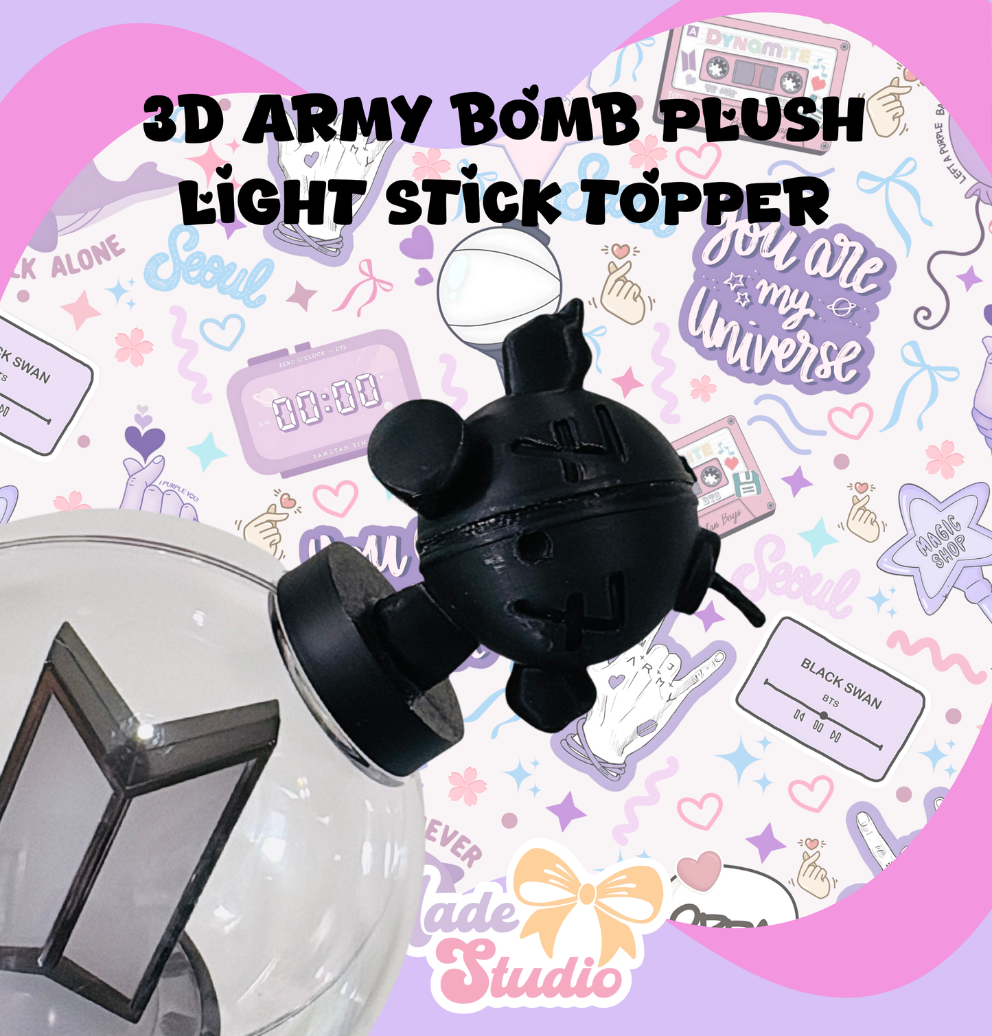 3D ARMY BOMB PLUSH LIGHT STICK TOPPER