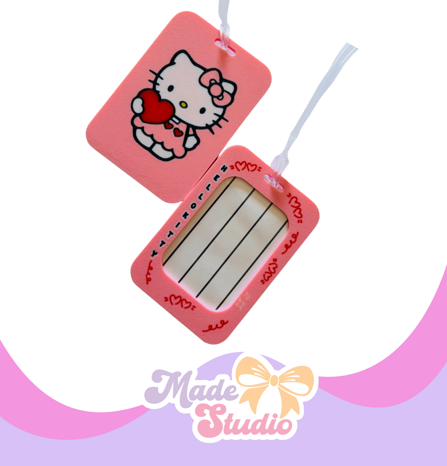 H Kitty Heart Bag Tag