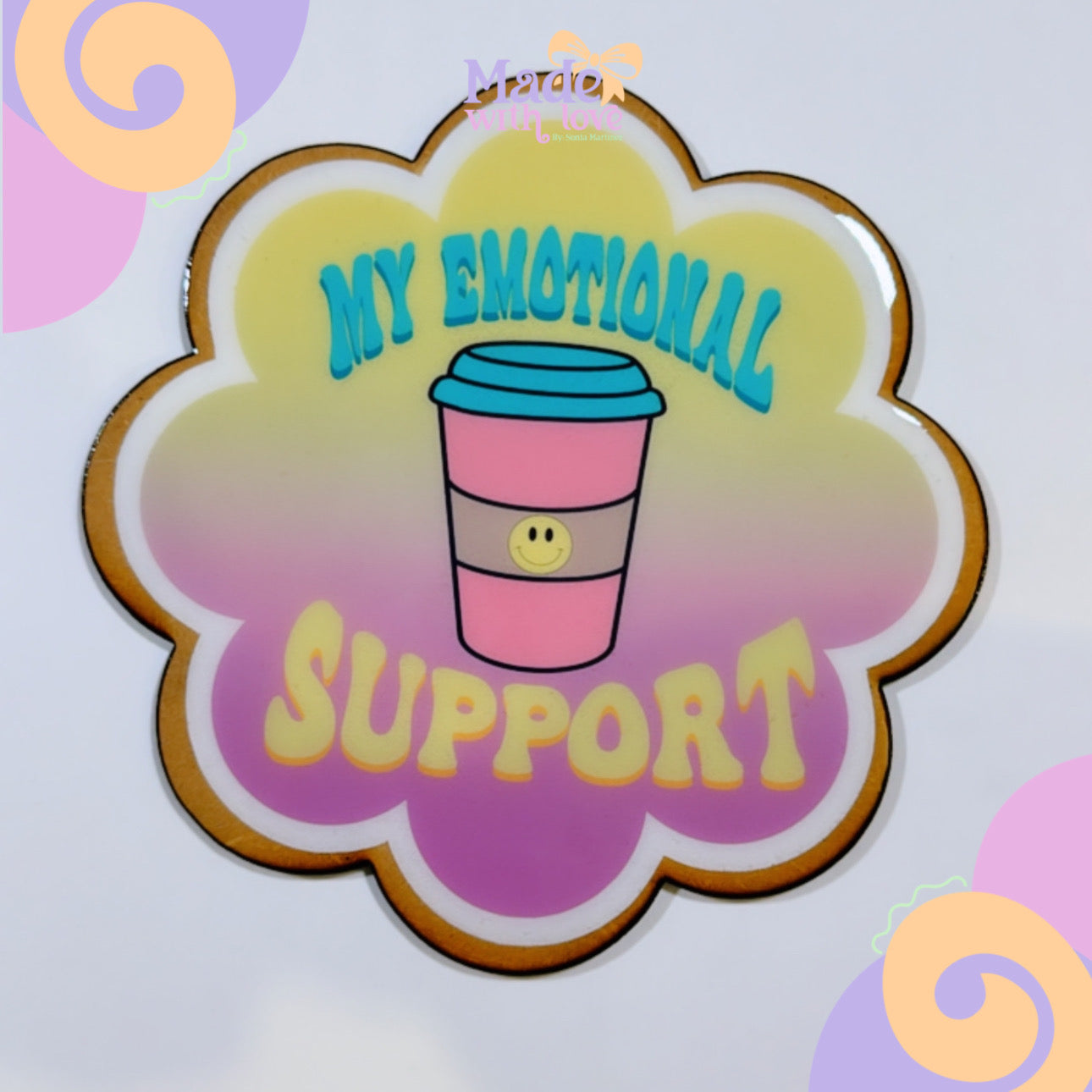 My Emotional Support MDF Cup Coaster