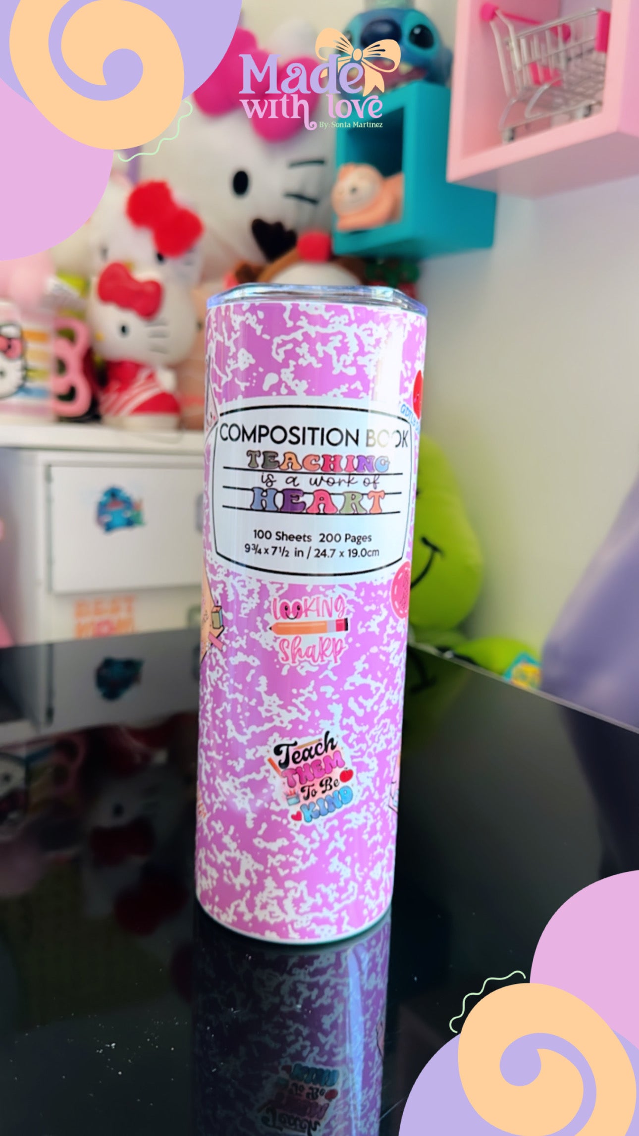 Composition Book 20 oz skinny tumbler