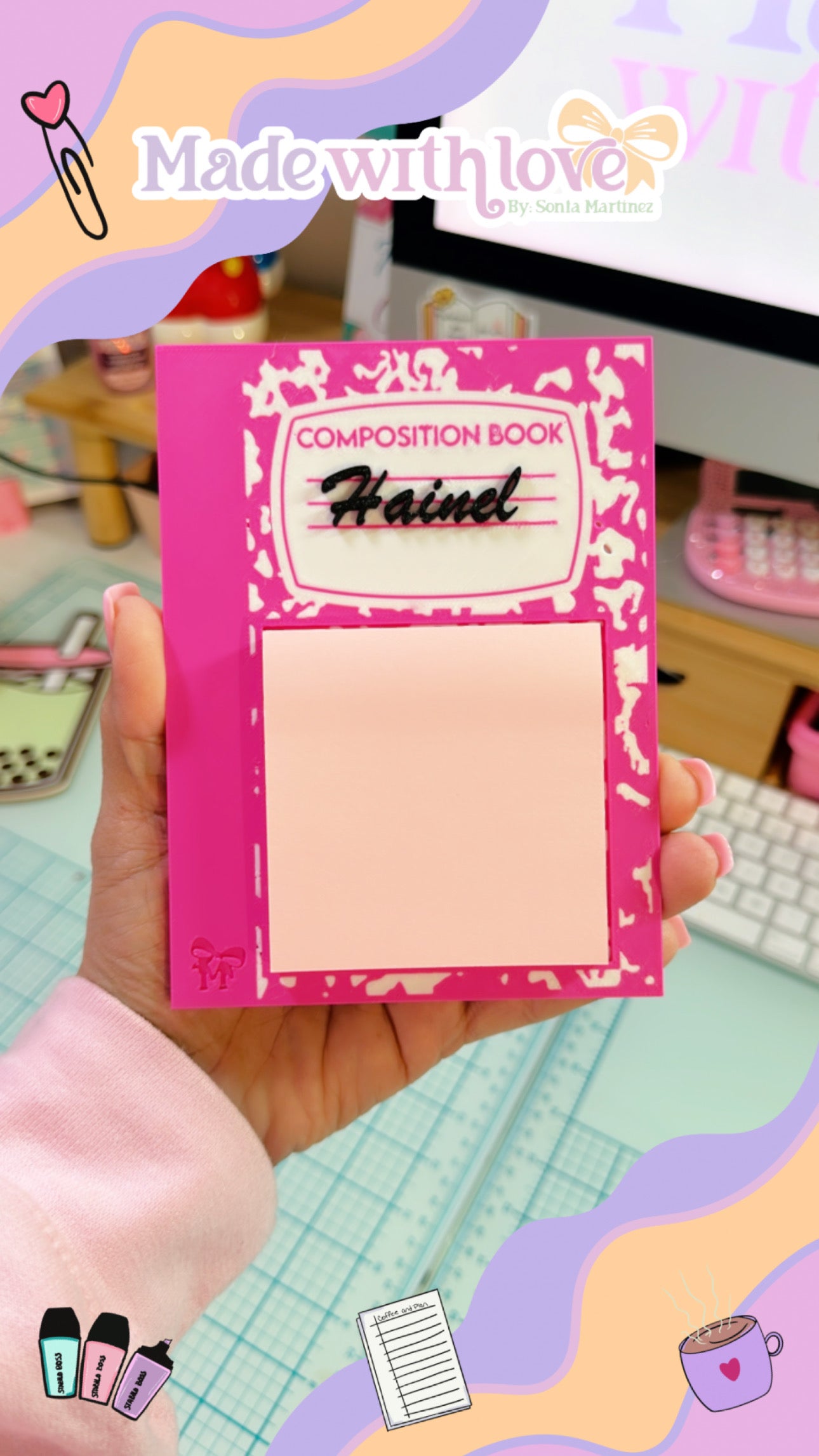 Composition Book Post-It Holder