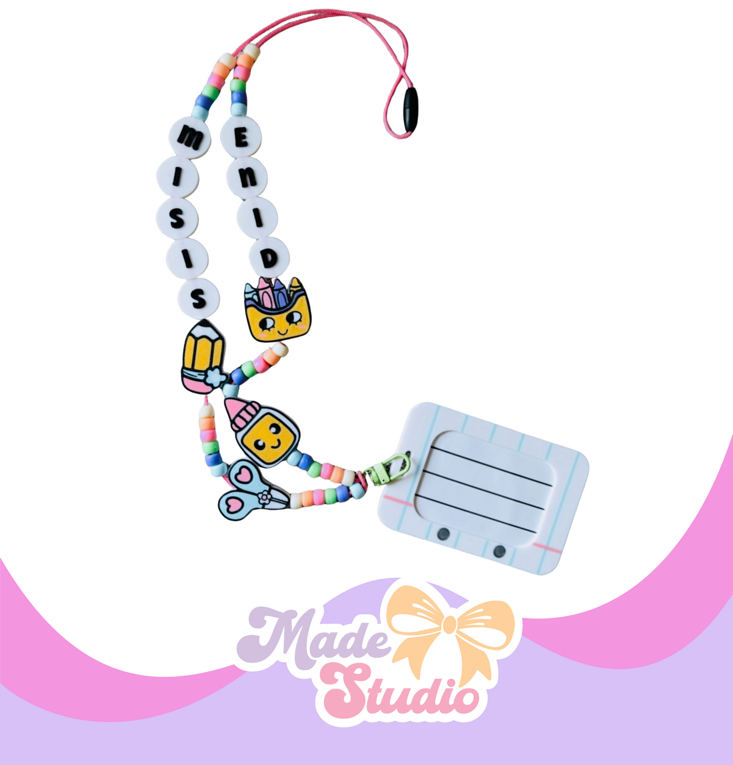 Kawaii 3D Teacher Lanyard – Personalized Name Only