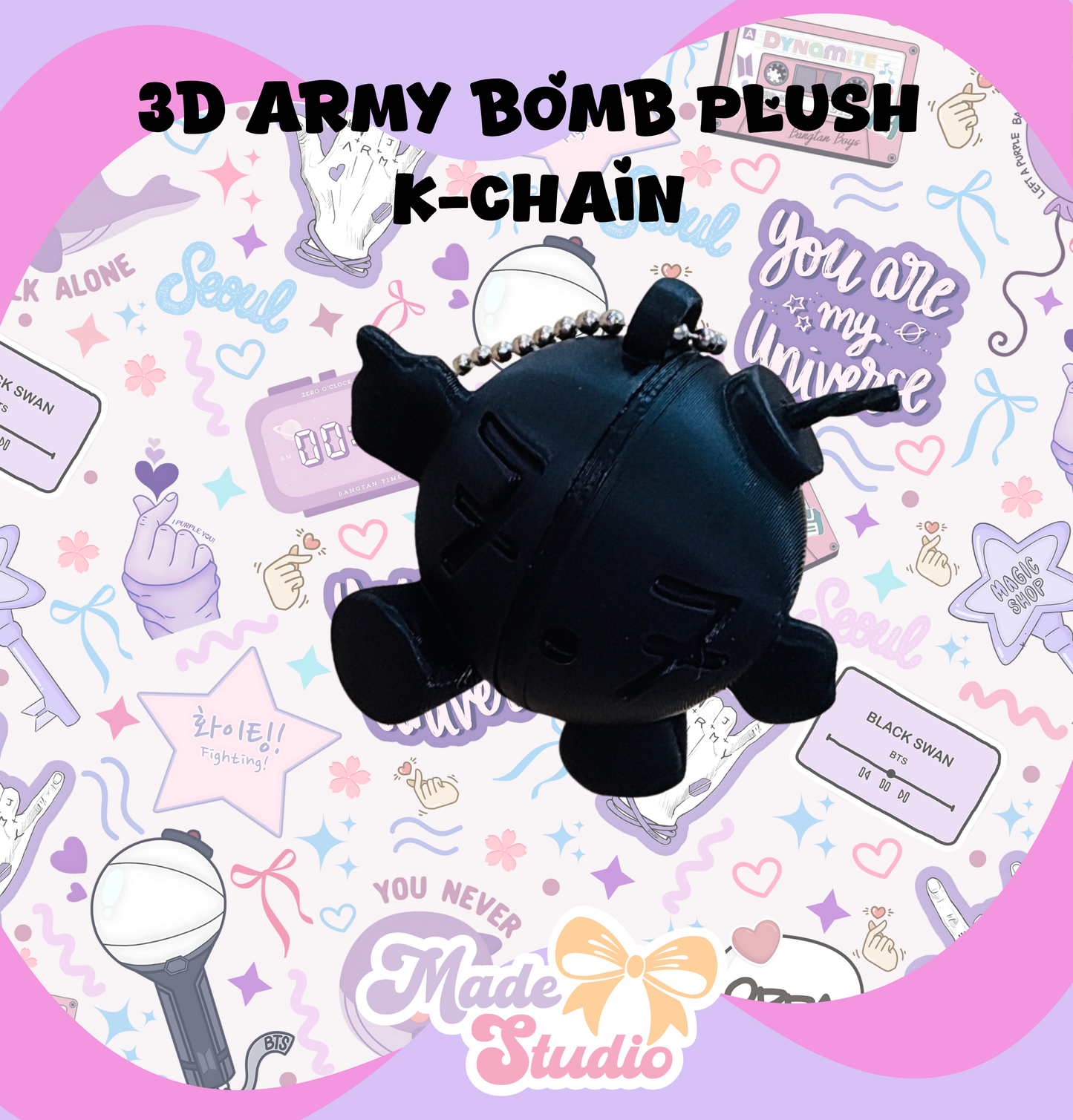 3D Army Bomb Plush Keychain
