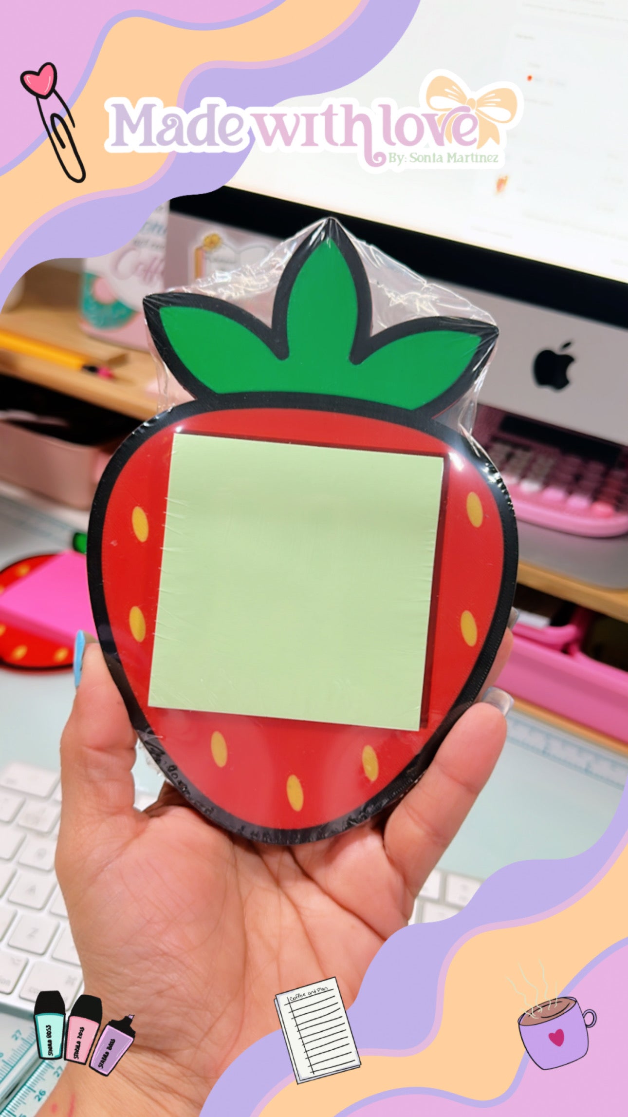 Strawberry Post-It Holder
