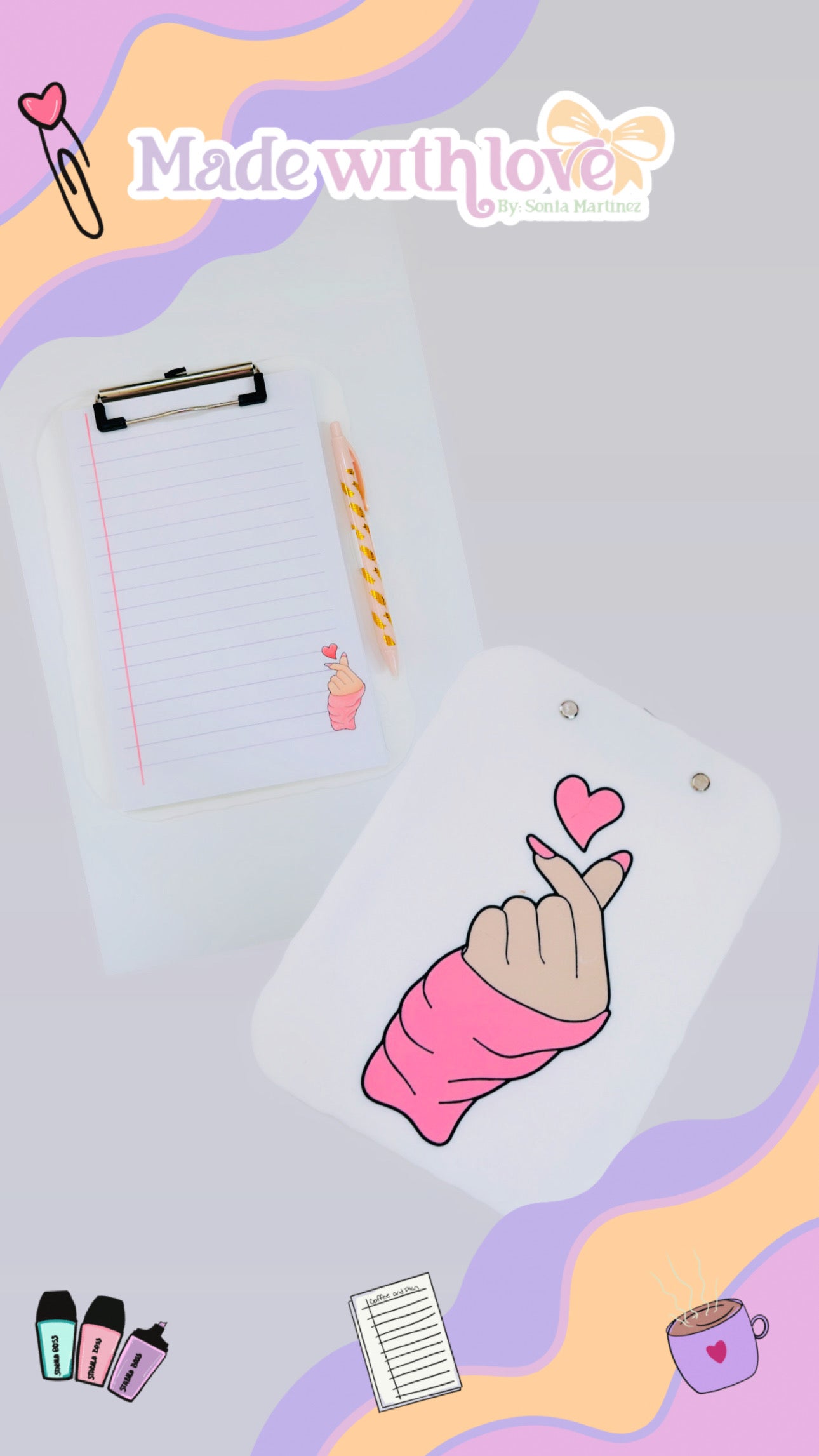 Cute A5 Love Clipboard