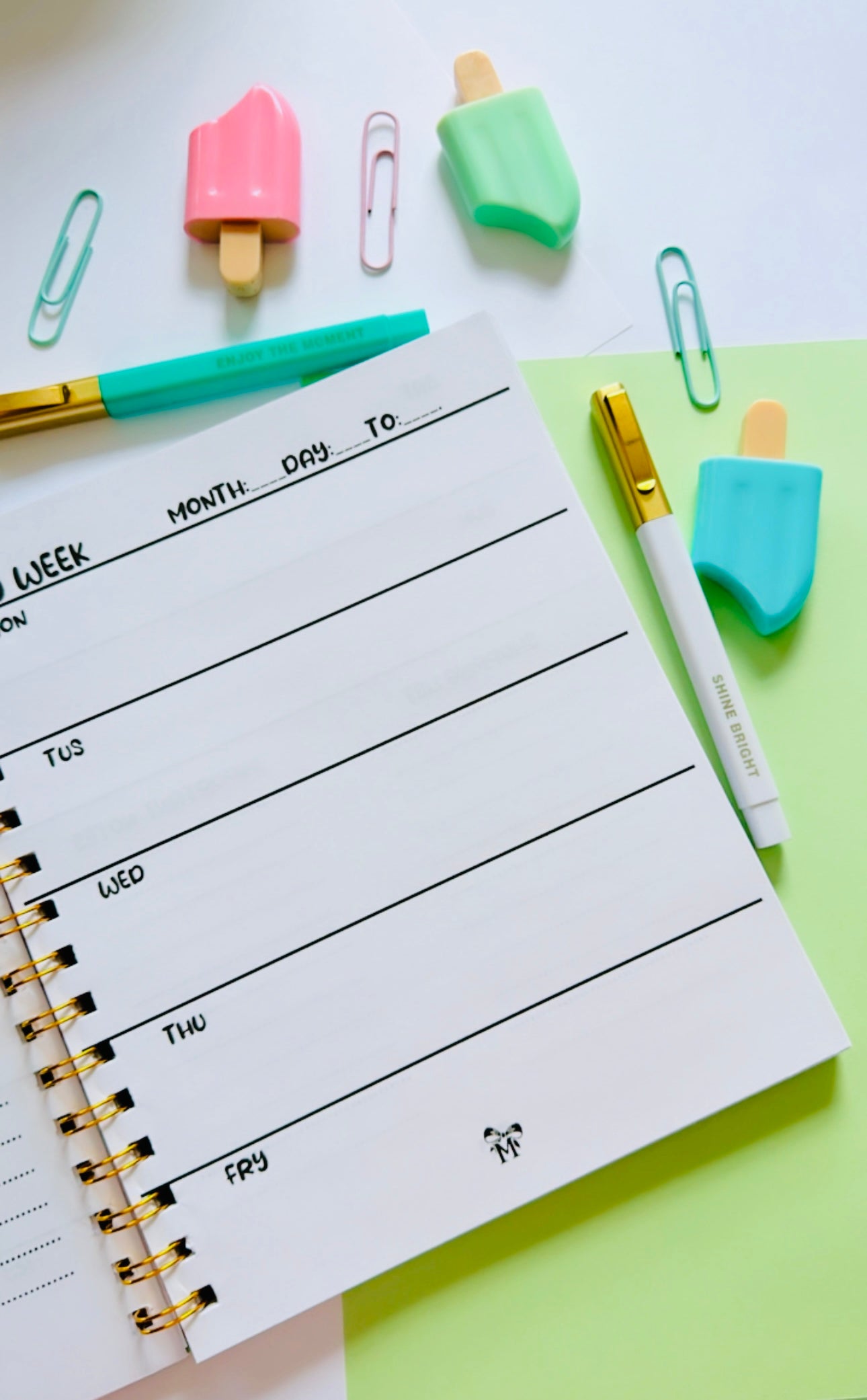 Good thing takes time weekly planner
