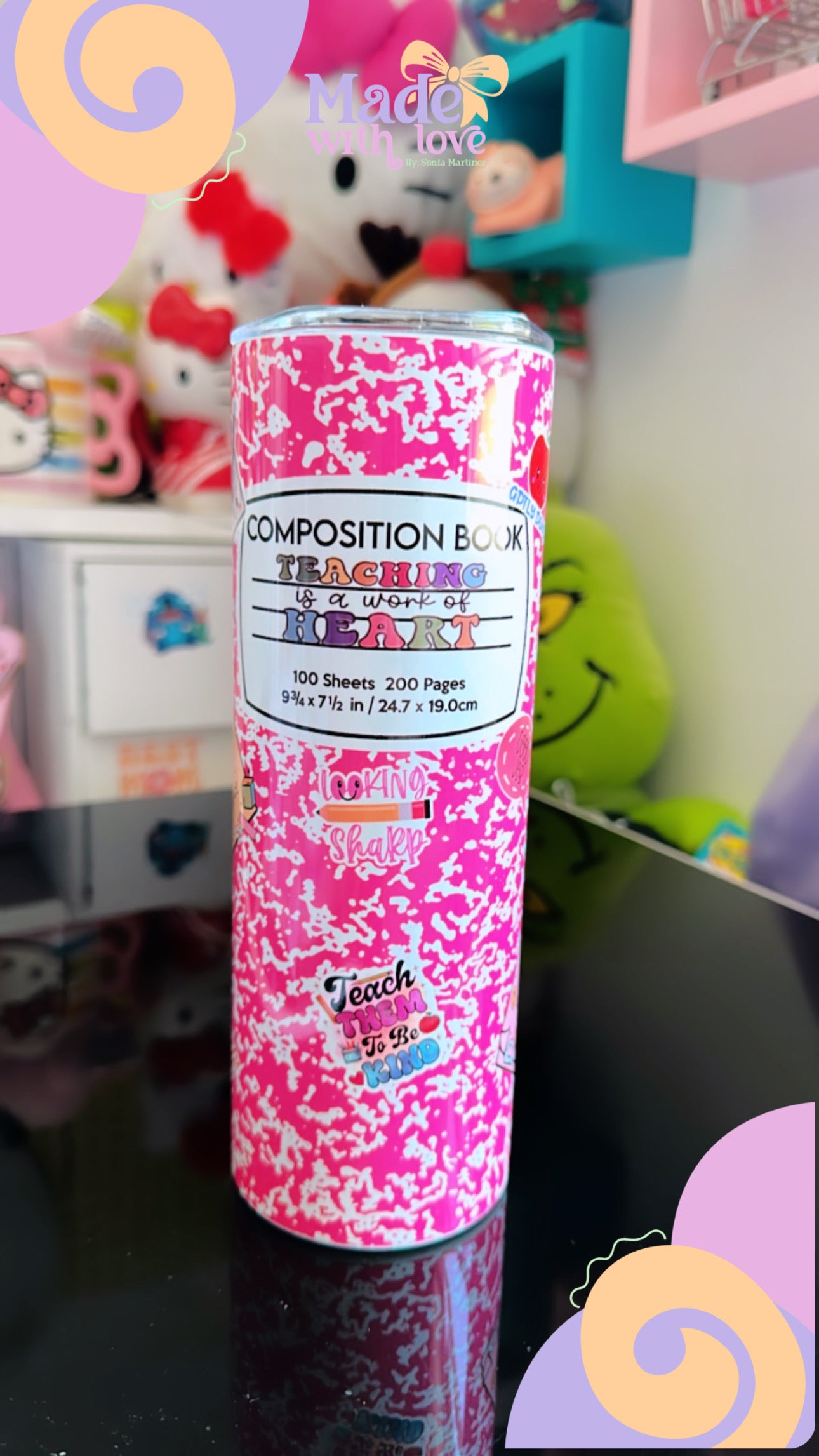 Composition Book 20 oz skinny tumbler