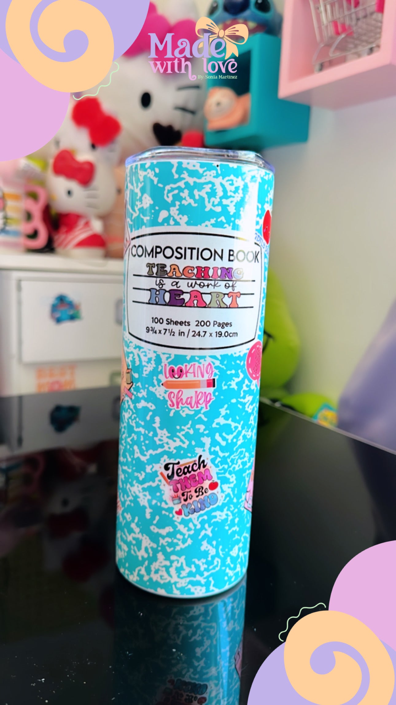 Composition Book 20 oz skinny tumbler