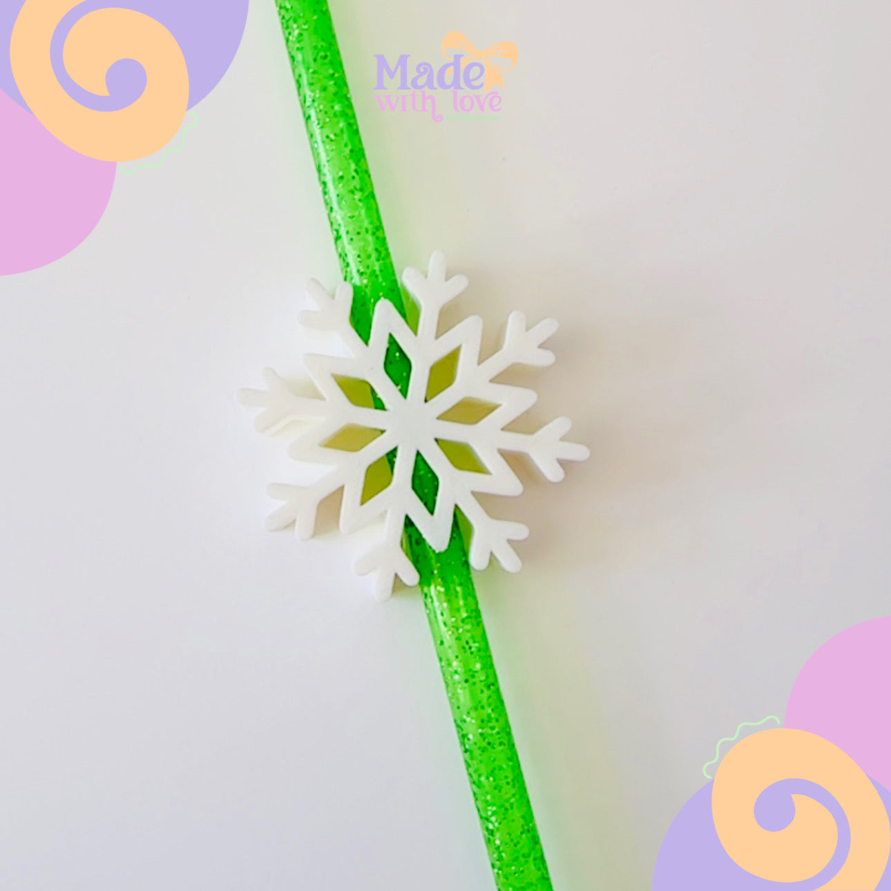 Snow Flake Straw Topper