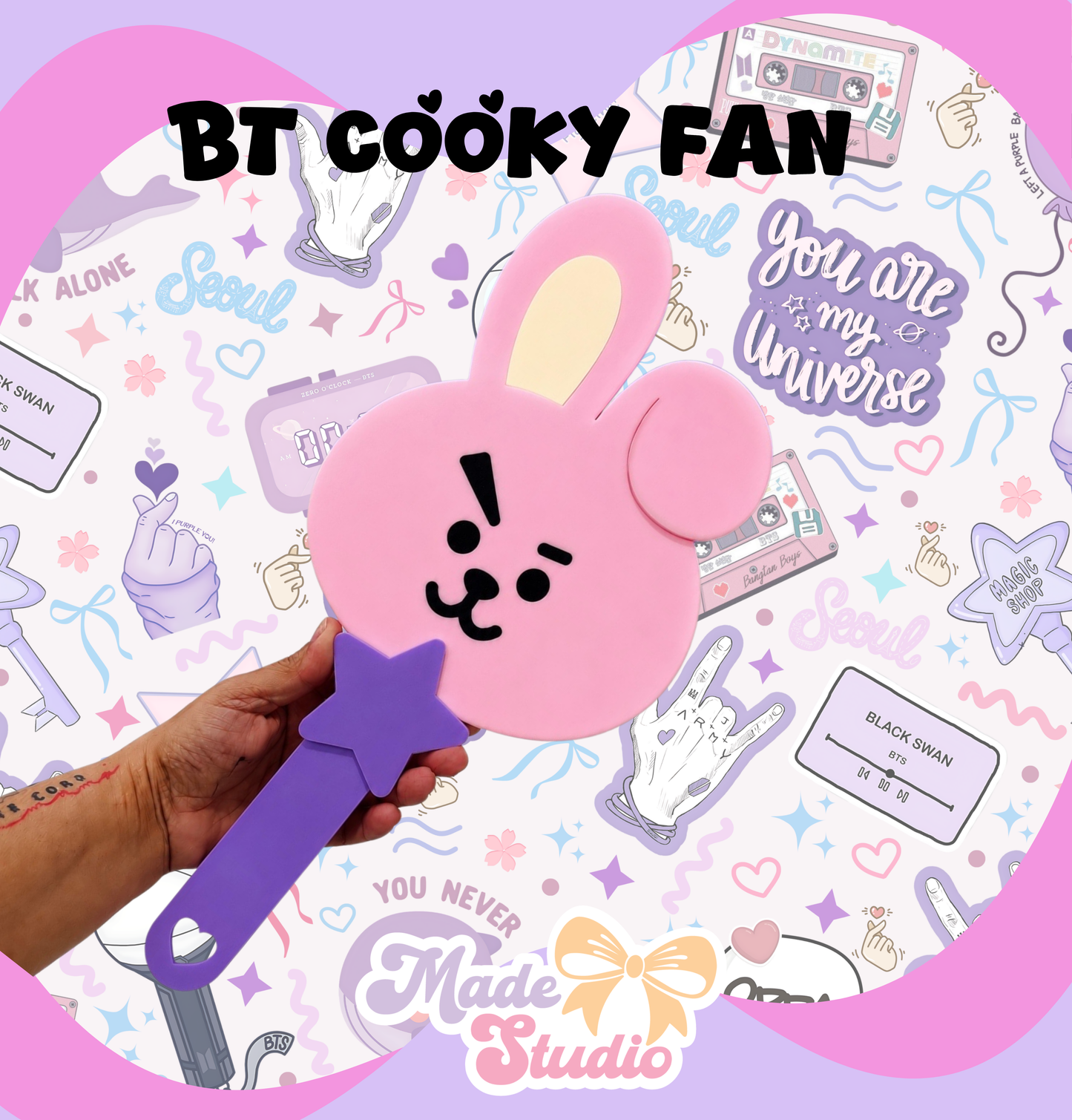 BT Inspired 3D Hand Fan 💜