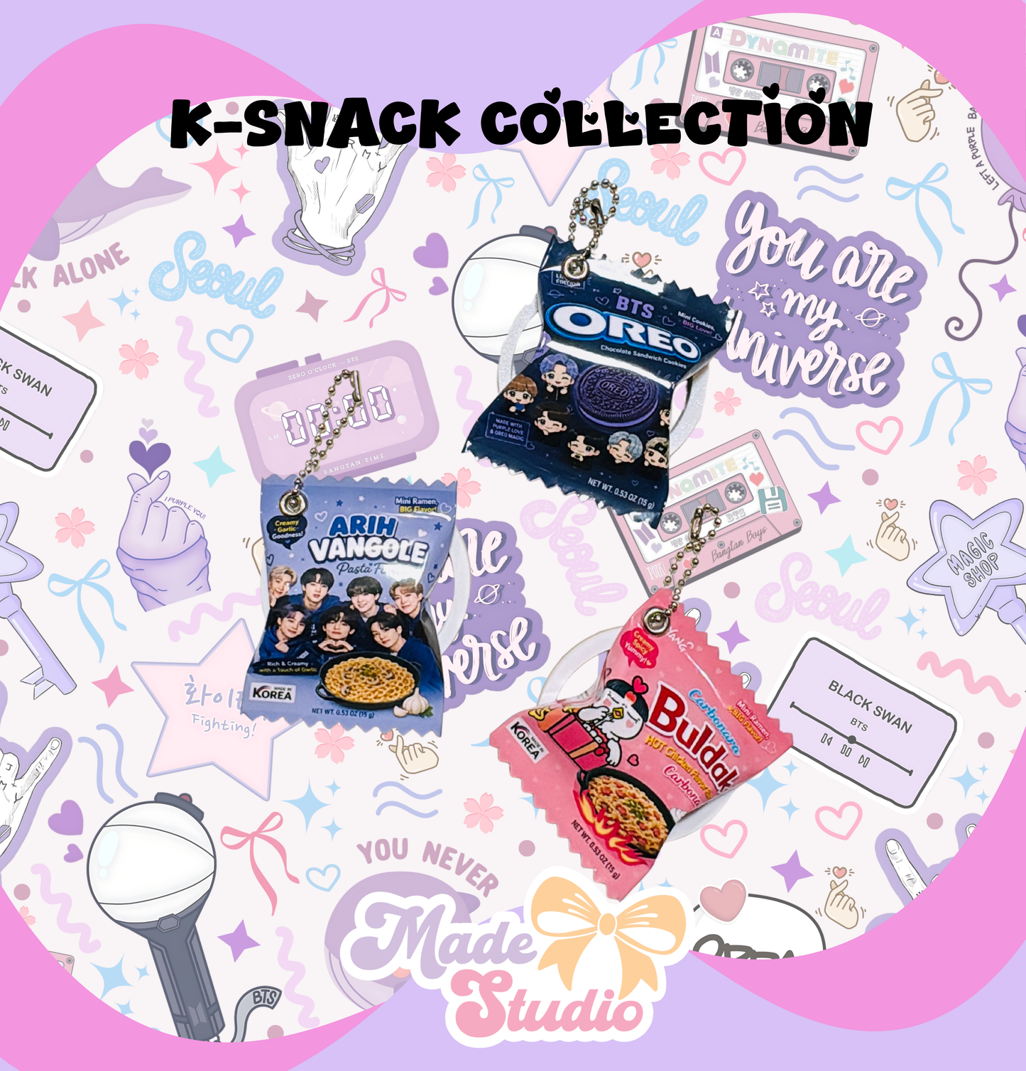 K-Snack Keychain Collection Bundle 18 (6 EACH)