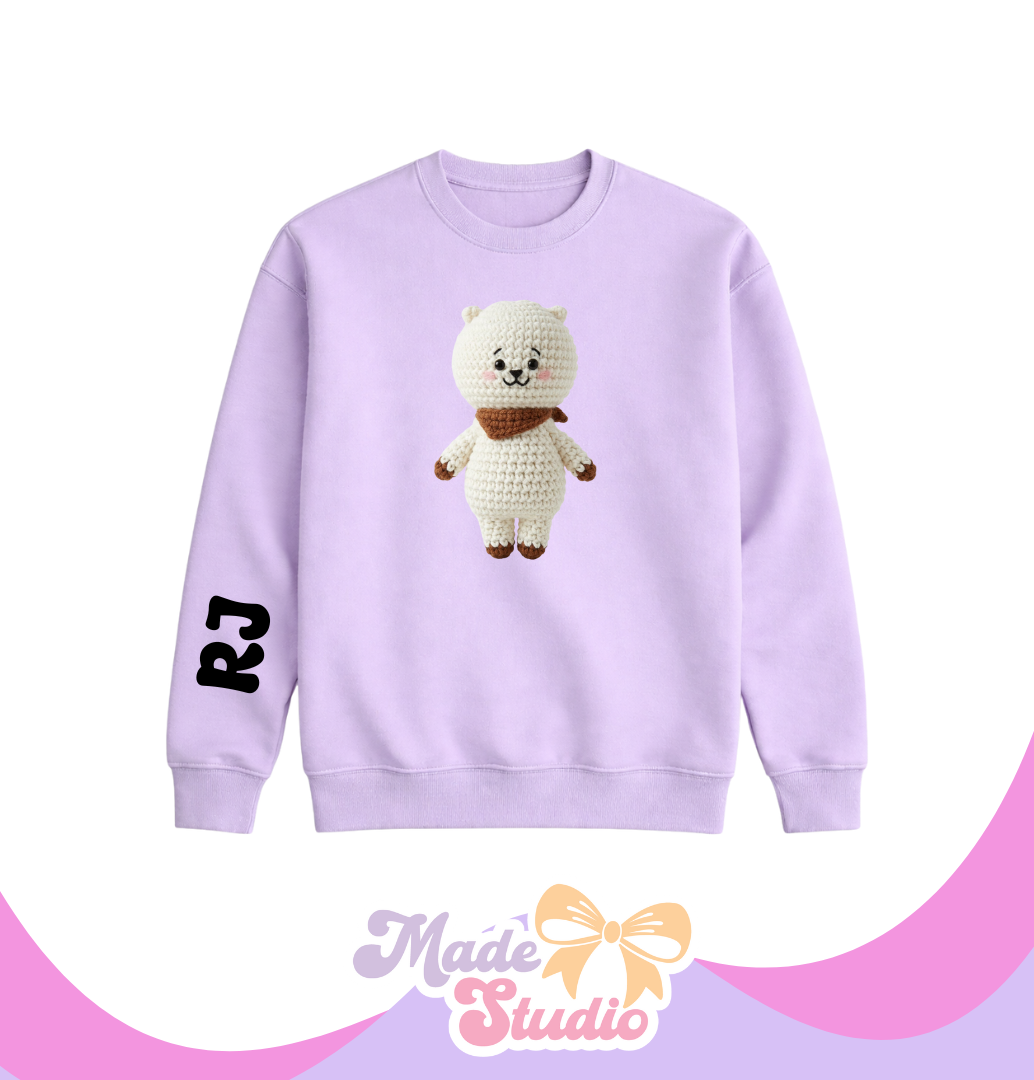 🧶RJ  BT21 Crochet Style Crewneck Sweatshirt