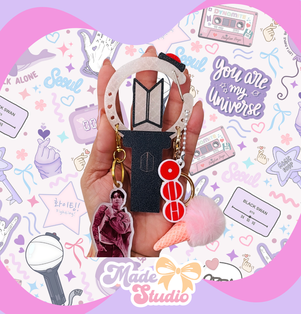 3D ARMY Bomb Carabiner – K-Pop Bag Charm