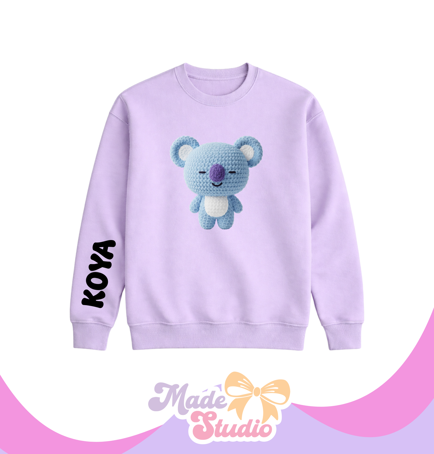 🧶Koya BT21 Crochet Style Crewneck Sweatshirt