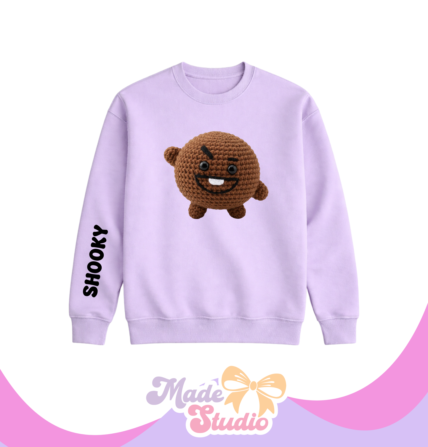 🧶Shooky BT21 Crochet Style Crewneck Sweatshirt