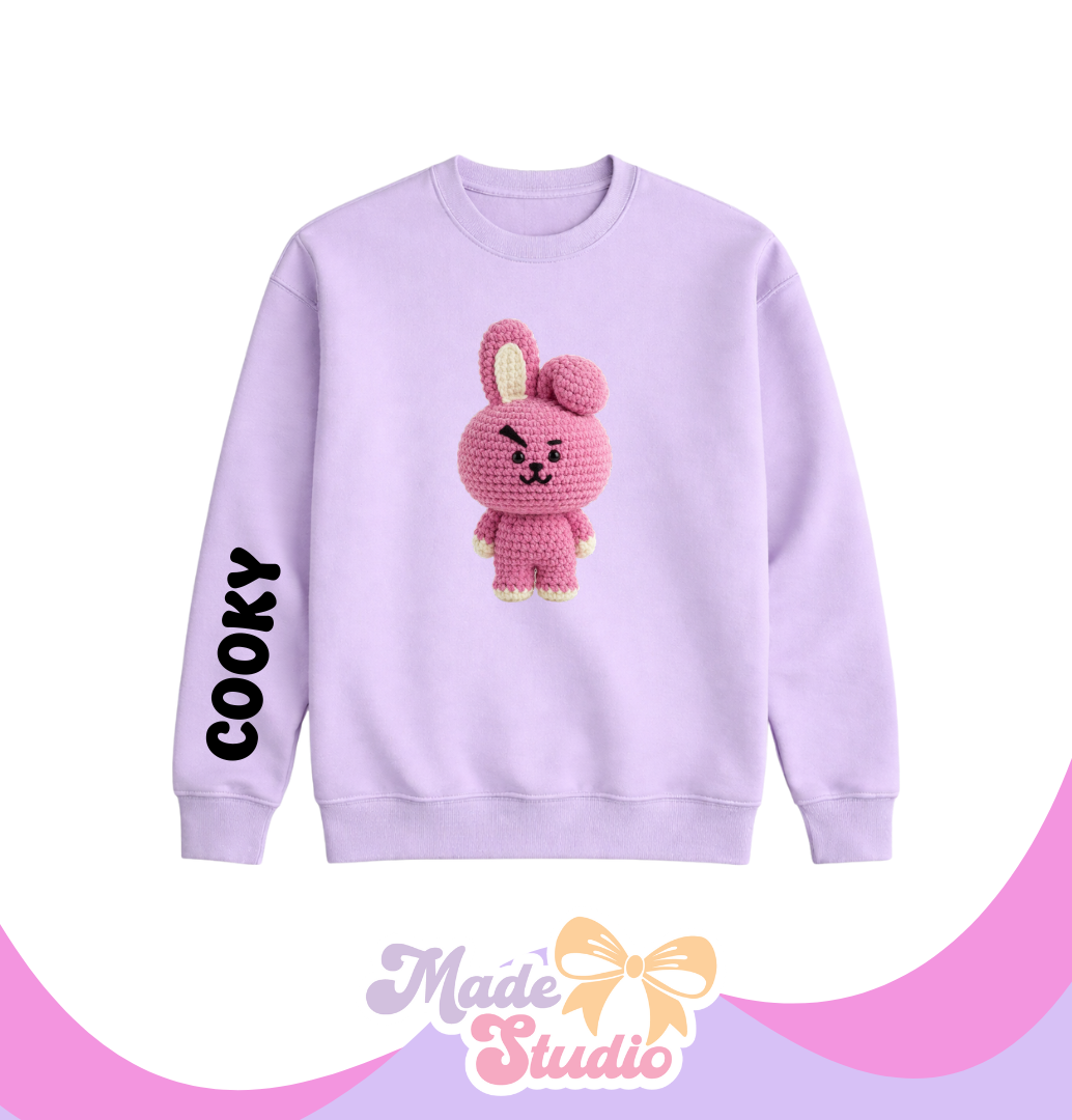 🧶Cooky BT21 Crochet Style Crewneck Sweatshirt