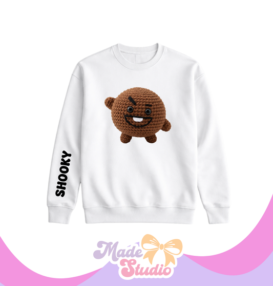🧶Shooky BT21 Crochet Style Crewneck Sweatshirt
