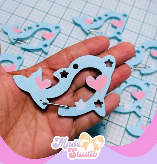 3D Cute Dolphin Carabiner