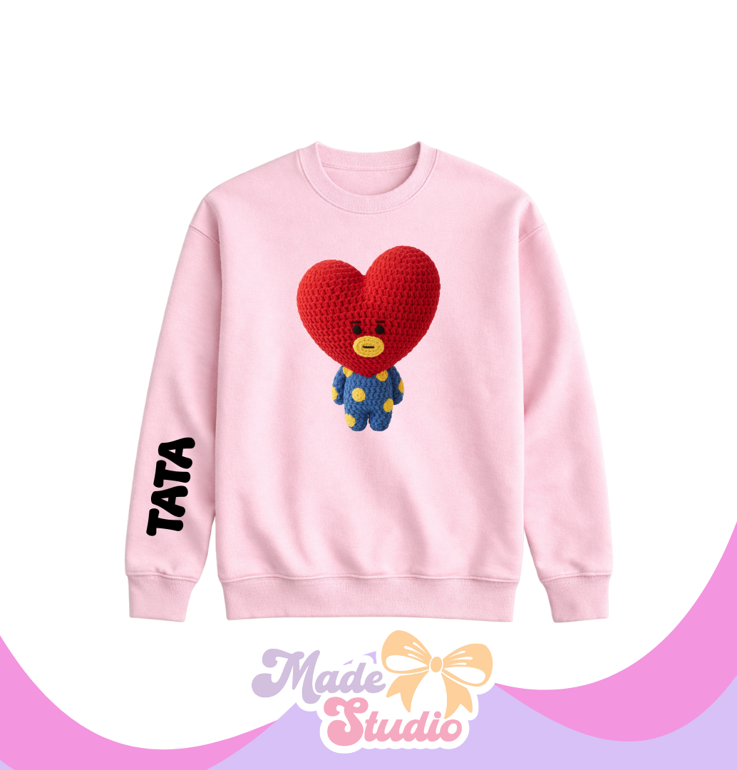🧶Tata BT21 Crochet Style Crewneck Sweatshirt