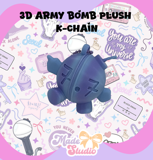 3D Army Bomb Plush Keychain