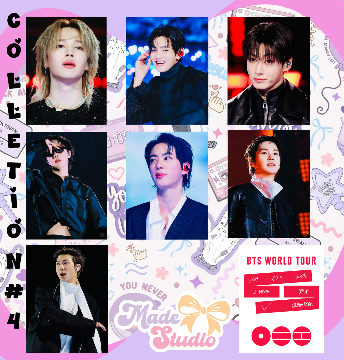 BTS COLLECTION 4 PHOTO CARDS (DOUBLE SIZE PRINT) 💜✨