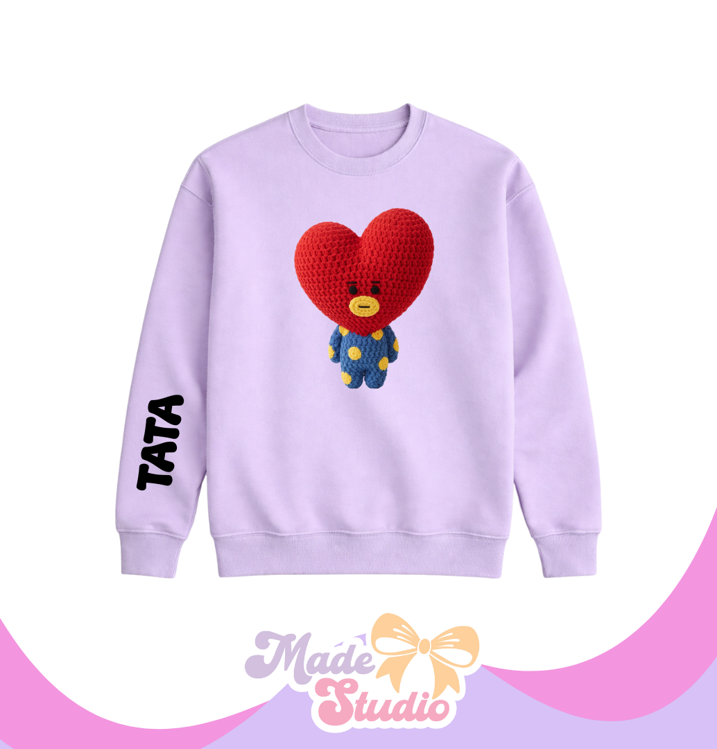 🧶Tata BT21 Crochet Style Crewneck Sweatshirt