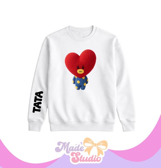 🧶Tata BT21 Crochet Style Crewneck Sweatshirt