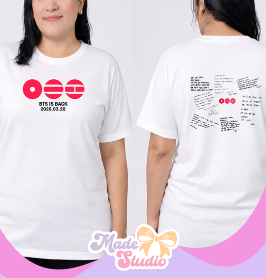 BTS Comeback 2026 T-Shirt | Handwritten Letters Design