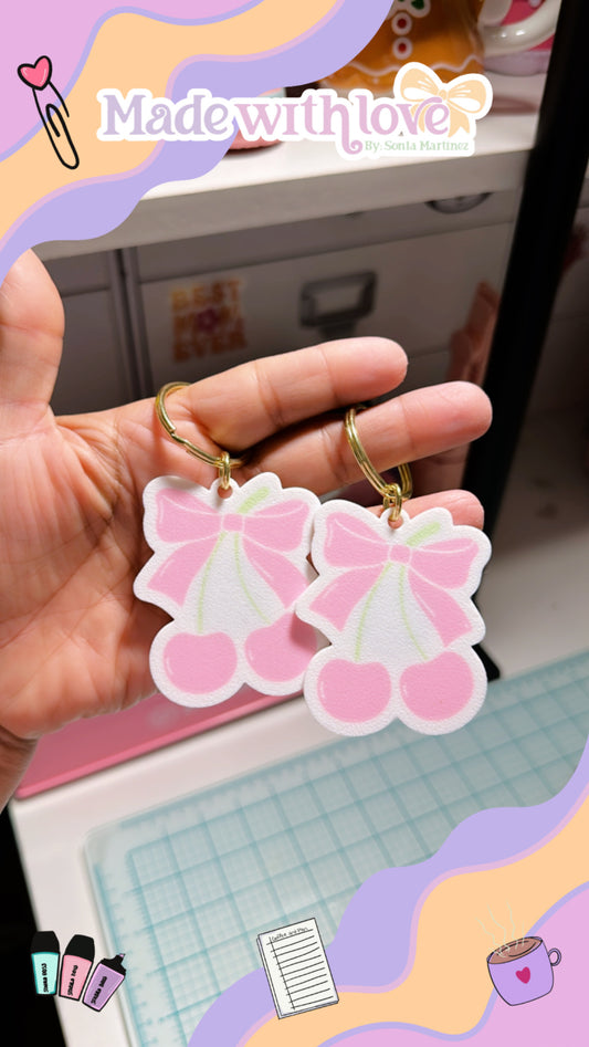 Pink Cherries NFC Keychain