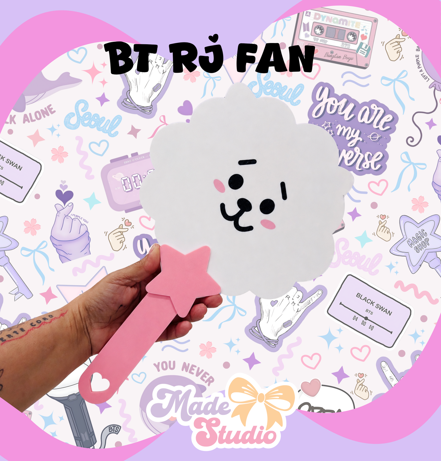 BT Inspired 3D Hand Fan 💜