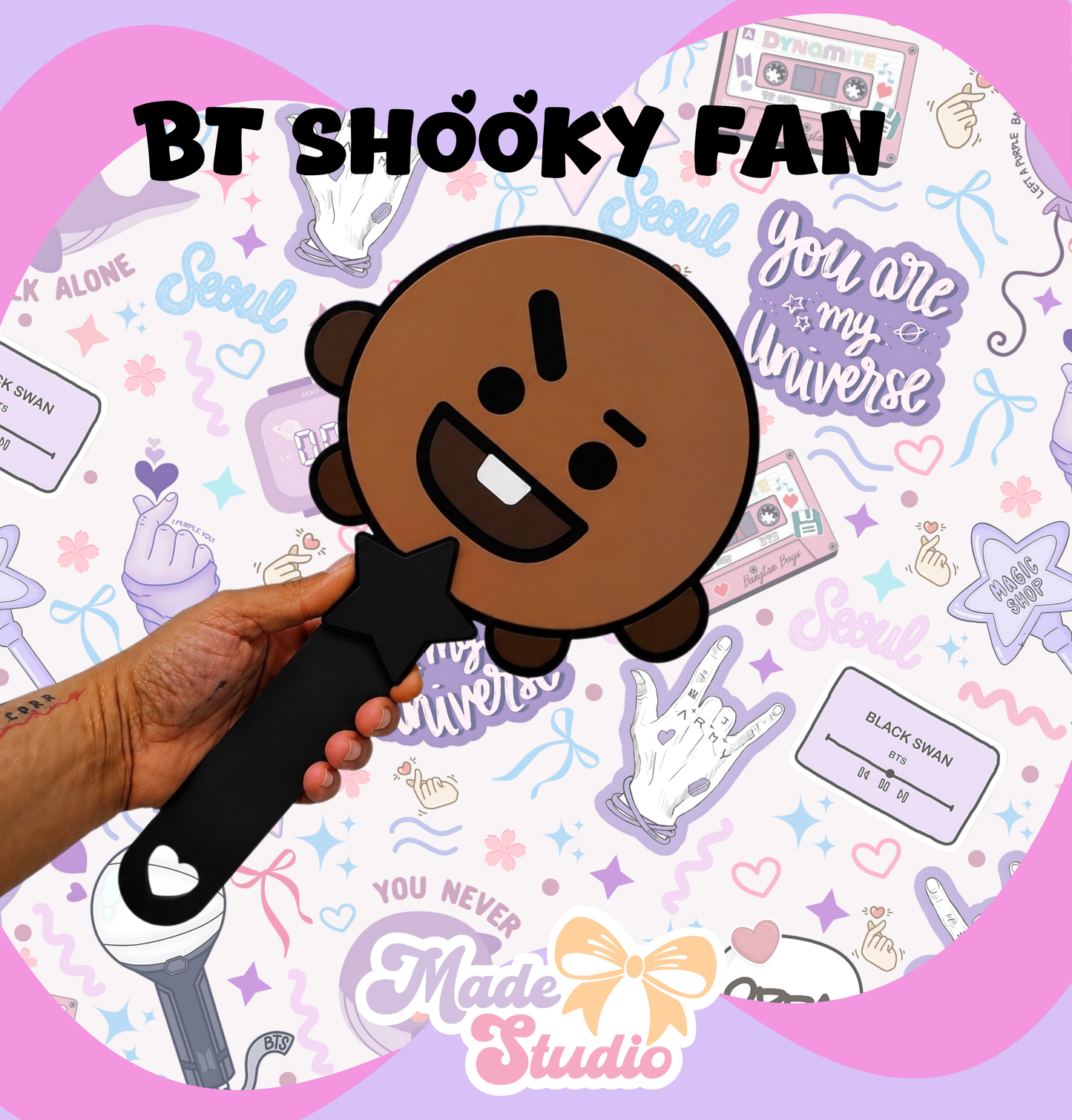 BT Inspired 3D Hand Fan 💜
