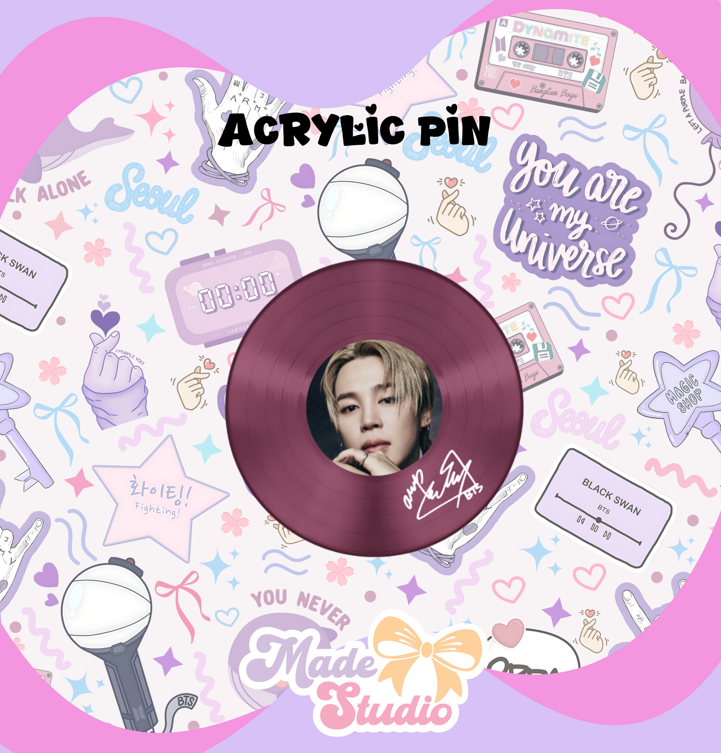OT7 DISC Acrylic Pins