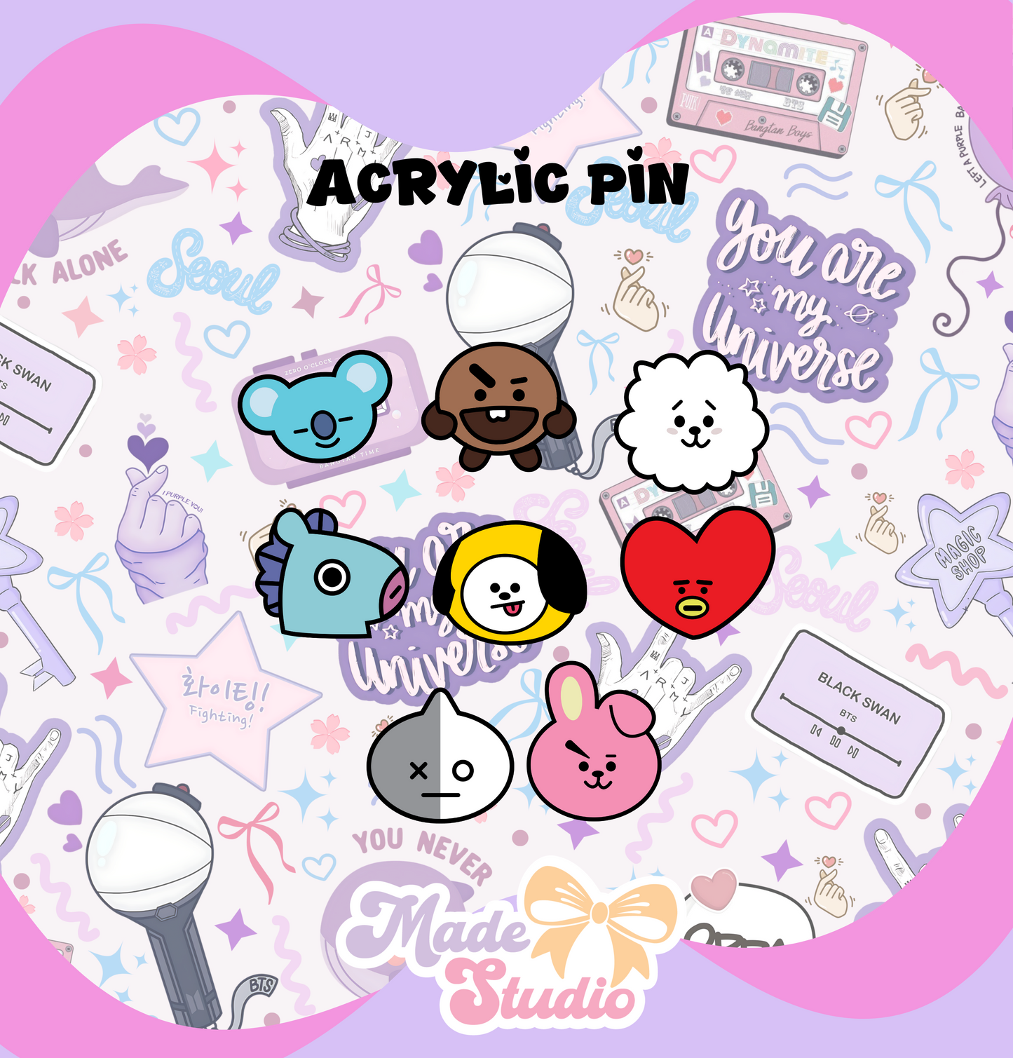 BT Acrylic Pins