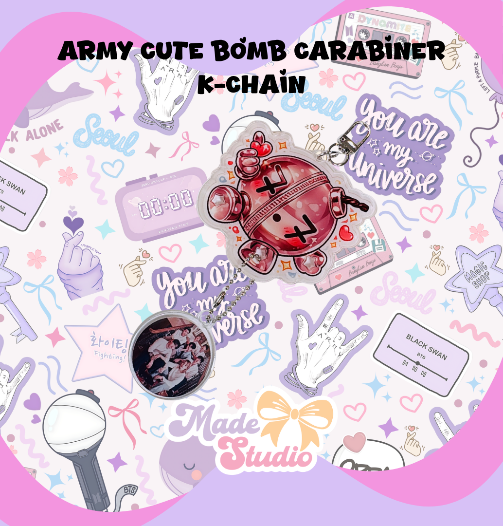 💜 Army Cute Bomb Acrylic K-Chain Carabiner
