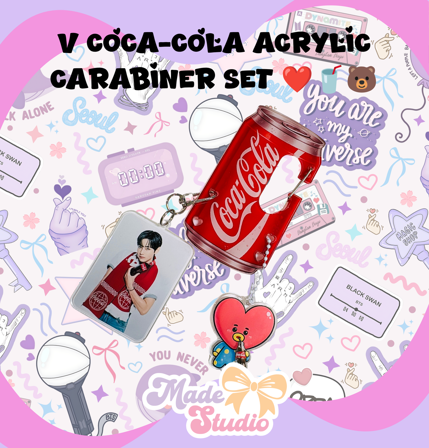 V Coca-Cola Acrylic Carabiner Set ❤️🥤🐻